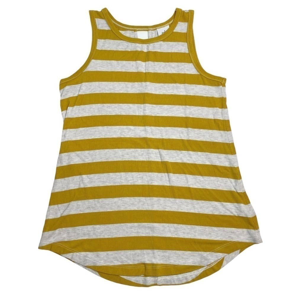 Cabi 4010 Liner Tank Dijon Striped Gold / Marled Cream Grey XS